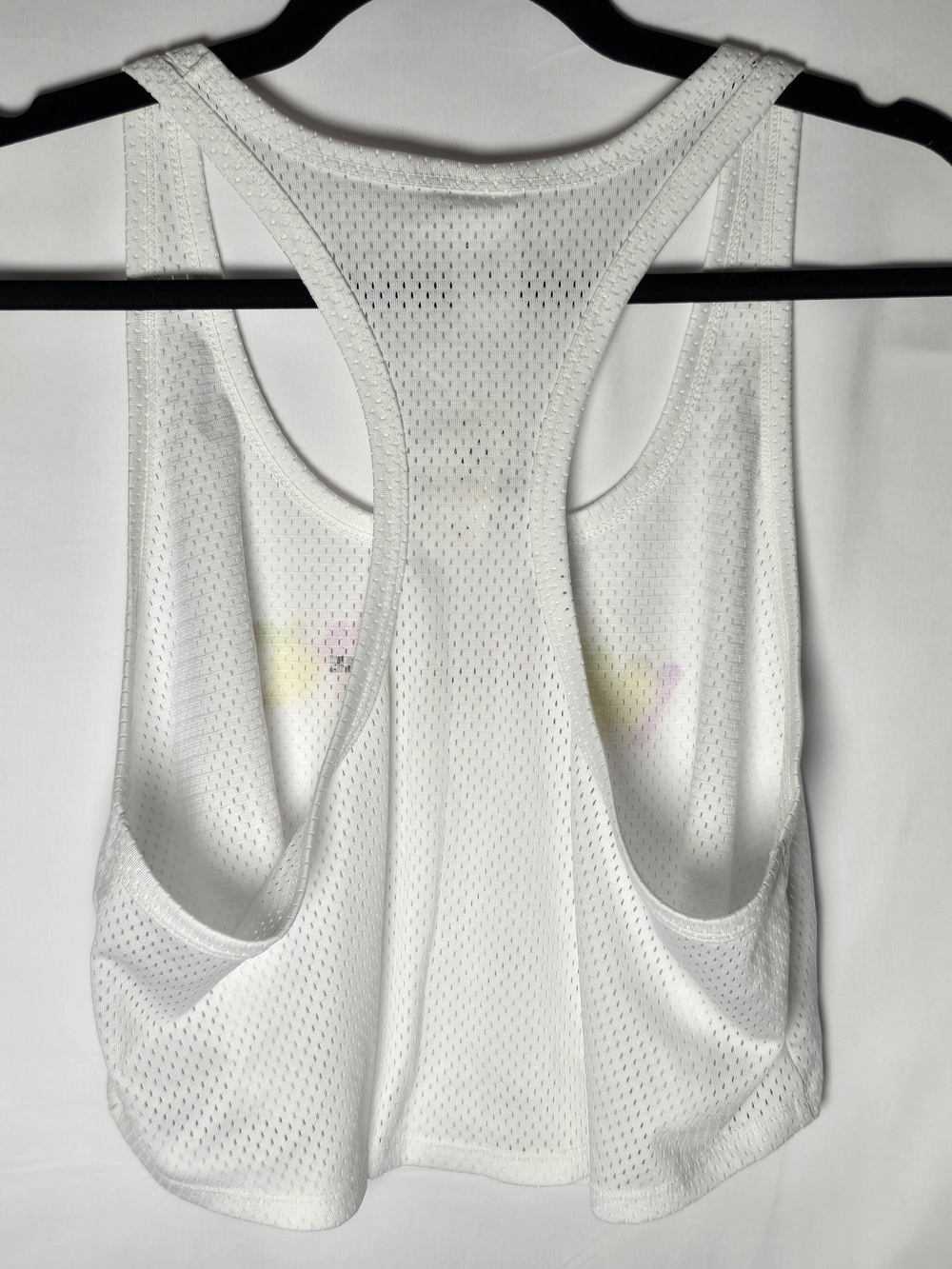 NWT OFFLINE White Mesh Racerback Crop Tank with Yellow & Pink Graphic Weekend, M - Picture 7 of 7